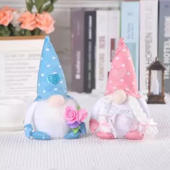 Кукла любви ко Дню матери, креативная милая светящаяся безликая кукла старика, украшения для окон розовый