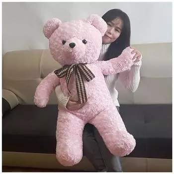 Кукла-медведь Big Bear Love Check BIG/Big Bear Bear/домашняя/подарочная кукла-мишка, розовая (розовый), Популярные игрушки для корейских детей