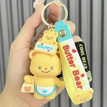 Кукла-медведь из ПВХ, подвеска на брелок, кукла-нагрудник, мультяшная сумка, подвеска, подарок для пары as the picture