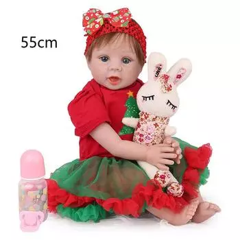 Кукла-младенец 22 реборн Силикон-винил Ручная работа Девочка Улыбка Рождественский подарок Одежда Новорожденный