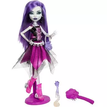 Кукла Monster High Booriginal Creeproduction, подставка для коллекционной куклы Spectra Fondergeist, дневник, питомец хорек Руан.
