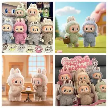 Кукла-монстр Labubu Blind Box Heart-Moving Macaron Mokoko Anime Figures Guess Bag Hanging Cuisine Christmas Birthday Gift