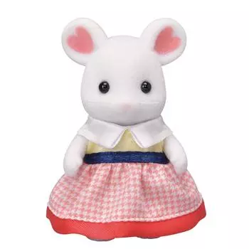 Кукла-мышь Sylvanian Families ST Mark сертифицирована для детей от 3 лет и старше Игрушечный кукольный домик Sylvanian Families EPOCH [Marshmallow Girl] Ne-106
