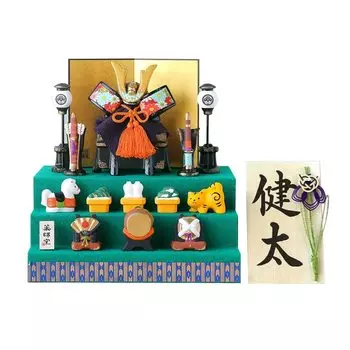 Кукла Osaka Choseido Satsuki Компактная мини керамическая гравированная деревянная бирка с именем, бонус в комплекте, ширина 22 см, украшение для шлема, шлем Shusei, три яруса