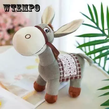 Кукла-осел, милая плюшевая игрушка для мальчика, кукла может укусить, подарок на день рождения, кукла не теряет украшения для волос Kawaii 30cm