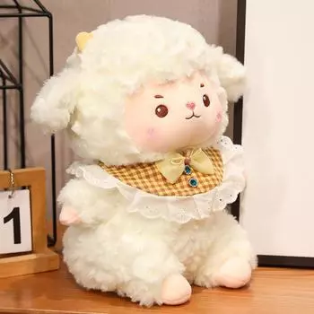 Кукла-овечка Cloud Lamb, милая маленькая кукла-овечка, плюшевая игрушка, подушка для сна, тряпичная кукла, подарок Sitting height 23cm