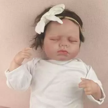 Кукла-перерождение из винила, имитация младенца, окрашенная в яркие цвета, имплантированные волосы 55cm белый