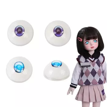 Кукла PH PandaHall 4 Doll Half Doll Пластиковые детали для кукольного творчества Глаза, 32 мм, Детали, Глаза, Круглые, Полукруг, Глаза, Глаза, Глаза, Кукольный, Ручная работа, белый
