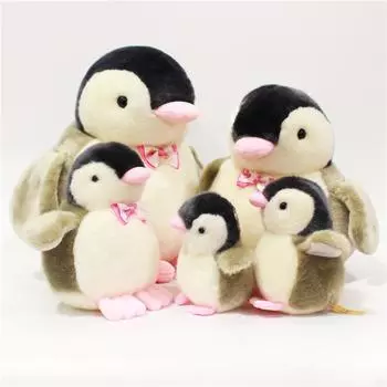 Кукла-пингвин Q Пингвин Плюшевая игрушка Голосовая кукла пингвина с когтями Кукла-машина Gray 13cm without bow tie