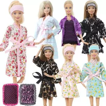 Кукла-пижама для куклы Барби, домашняя одежда, одежда для куклы, пальто для спальни, купальный халат, горячая юбка, аксессуары для куклы, много цветов темно-фиолетового