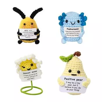 Кукла Pocket Hug Happy, креативная вязаная шерстяная кукла, подарок на смелость, подарок на скорейшее выздоровление, связанная вручную кукла с позитивной энергией One Size