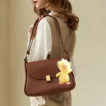 Кукла-подвеска-брелок в виде желтой утки, плюшевое украшение из мягкой бархатной ткани, портативный размер, брелок для автомобиля, сумка, кукла жёлтый