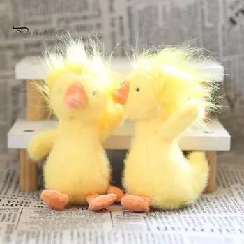 Кукла-подвеска-брелок в виде желтой утки, плюшевое украшение из мягкой бархатной ткани, портативный размер, брелок для автомобиля, сумка, кукла жёлтый
