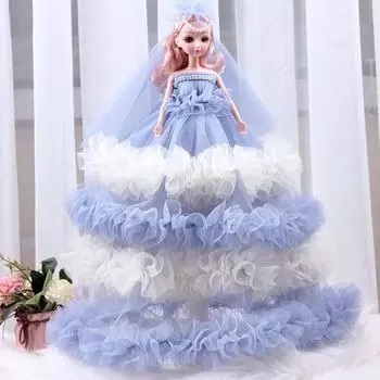 Кукла-принцесса с большим подарком, креативные глаза, свадебное платье, новинка, безопасная кукла с вуалью