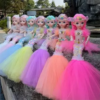 Кукла принцессы-русалочки Ариэль – детская игрушка, сувенир с изображением живописного места, подарок на ночной рынок Dragon Princess фиолетовый