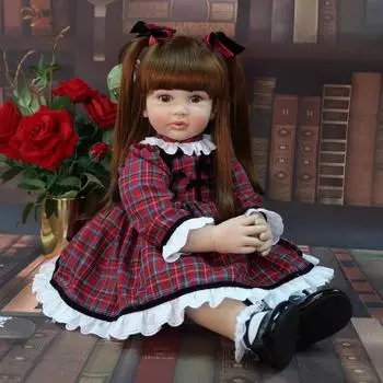 Кукла Rebirth, чистая ручная работа, пересадка волос, мягкое тело, имитация куклы-младенца, сопутствующая кукла, праздничный подарок 55 красный