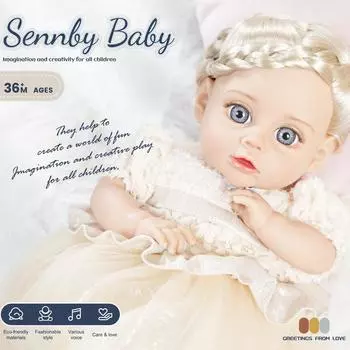 Кукла Rebirth, имитация хлопкового тела, спящая кукла с успокаивающим голосом, детская игрушка, праздничный подарок зелёный