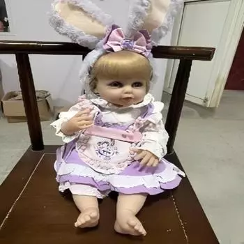 Кукла Rebirth мягкая виниловая эмуляция детская игрушка девочка кукла-компаньон кукла 55cm фиолетовый