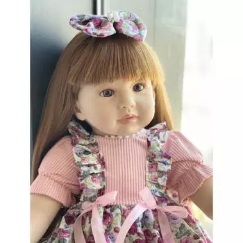 Кукла Rebirth Simulation Baby 24 дюйма 60 см полностью тканевое тело иностранный ребенок винил праздничный подарок розовый