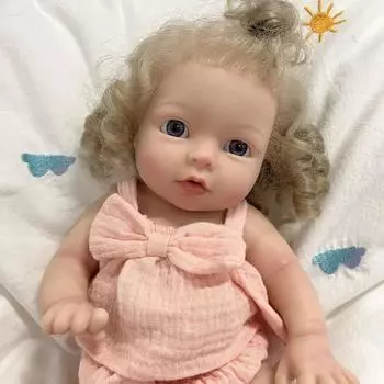 Кукла Rebirth Simulation Baby Cute 13 дюймов Твердый Силикон Детская Игрушка-Компаньон 33CM розовый