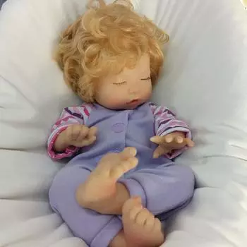 Кукла Rebirth Simulation Baby Cute Mini 13 дюймов Твердый Силикон Дети Сопровождают Игры 33CM золотистый