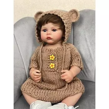 Кукла реборн 47 см, имитация куклы, имплантированные волосы, 3D-кожа ручной работы с видимыми венами и пятнами крови