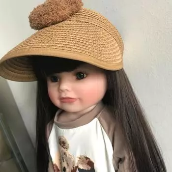 Кукла Reborn Baby Brown с длинными волосами для девочек, игрушка может стоять 55 см, полностью силиконовое тело, реалистичная принцесса для малышей Bebe