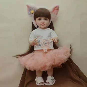 Кукла-реборн для девочек Бетти, 55 см, мягкая силиконовая игрушка из винила с полным телом, реалистичная игрушка для новорожденного, парик для волос, подарки для детей, игрушки 55cm