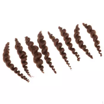 Кукла Reborn Doll Supplies темно-коричневые 8 полосок вьющихся волос для новорожденных