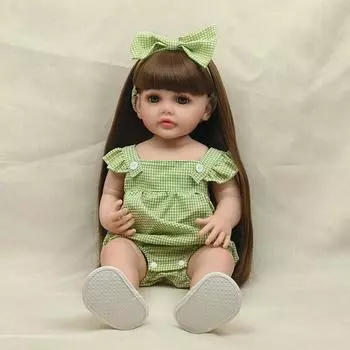 Кукла реборн, игрушка, реалистичная, мягкая на ощупь, кукла высокого качества, подарки для детей, мягкая силиконовая кукла для всего тела, кукла реборн для малышей зелёный
