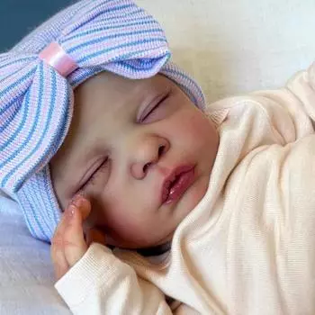 Кукла-реборн Роми, милая, 18 дюймов, реалистичная, спящая, мягкая ткань, имитация тела, кукла-новорожденный, в красивой шапочке с бантом, 3D-нарисованная, реалистичная кукла-младенец, детские игрушки Cloth Body Doll