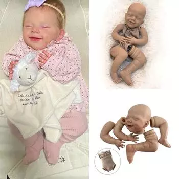 Кукла реборн со спящим лицом, 45 см, с телом из мягкой ткани, в разобранном виде, наборы кукол реборн Unpainted