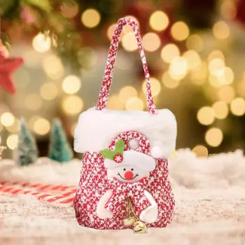 Кукла Рождественский Подарочный Мешок Яблоко Чулок Наполнитель Портативный Декор Конфеты Snowman