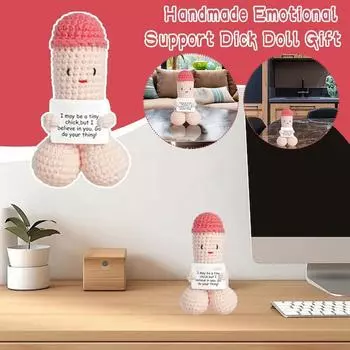 Кукла ручной работы из шерсти, вязаная крючком, вязаная кукла, украшение для рабочего стола, подарок One Size