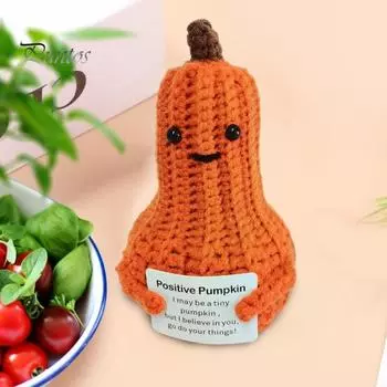 Кукла ручной работы, кулон, шерстяная тыква, чили, вязаная крючком, нежная на ощупь, удобная, устойчивая к деформации, эластичная кукла красный