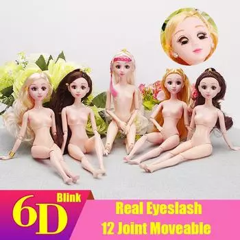Кукла с мигающими глазами, 3D глаза, настоящая кукла с ресницами, игрушка, 12 суставов, подвижная голова и тело для модных кукол, игрушки
