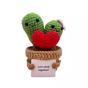 Кукла с позитивной энергией, вязаная шерстяная игрушка в виде кактуса, горшечные украшения в качестве подарка для утешения и воодушевления. One Size