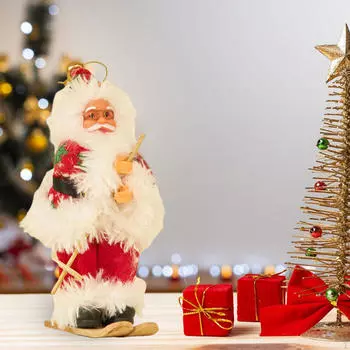 Кукла Санта-Клауса, рождественские украшения, праздничная статуя, фигурка в санях для стола