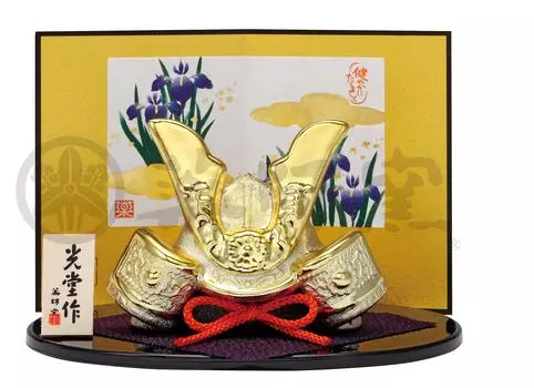 Кукла Satsuki Made in Shusei Helmet [Yakushi Kiln], Япония, Boy s Festival, Миниатюрная, Компактная, Размером с ладонь, Керамическая, Позолоченная, (Маленький)