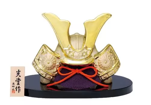 Кукла Satsuki Made in Shusei Helmet [Yakushi Kiln], Япония, Boy s Festival, Миниатюрная, Компактная, Размером с ладонь, Керамическая, Позолоченная, (большой)