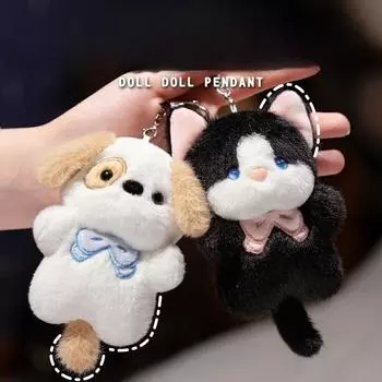 Кукла-щенок, кулон, плюшевая игрушка, милый котенок, сумка, подвесная кукла, брелок, подарок 11cm