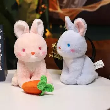 Кукла-симуляция кролика, талисман года кролика, кукла для мальчика и девочки, подарок, тряпичная кукла, плюшевая игрушка [Small] Sitting height 28cm