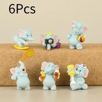 Кукла слон 6 шт. Модель игрушки Украшение Анимация Мультфильм Милый Материал ПВХ