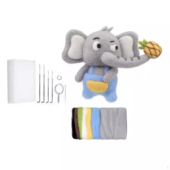 Кукла-слон валяние для начинающих проект ручной работы набор материалов из шерстяного войлока