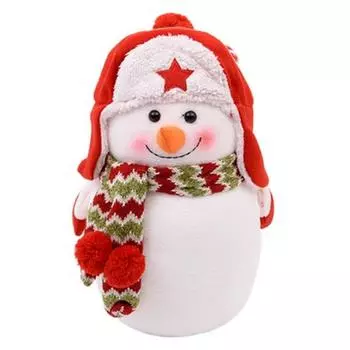 Кукла-снеговик 32 см, шляпа-звезда, 1 шт.
