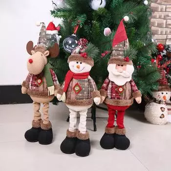 Кукла-снеговик Веселое рождественское украшение для домашнего стола Кукла-лось Рождественские украшения Санта-Клаус Навидад Подарок С Новым годом 2025