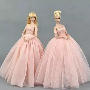 Кукла, свадебное платье, накидка на грудь, тонкая работа, красивая фата в стиле принцессы, подарок на день рождения, 30 см розовый