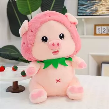 Кукла-свинка Strawberry Pig, плюшевая игрушка, подарок на день святого Валентина, большая кукла-тряпка 35cm0.4kg