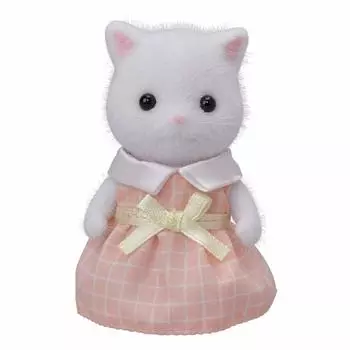 Кукла Sylvanian Families Кошка Девочка Сертификация ST Mark Для детей от 3 лет и старше Игрушечный кукольный домик Sylvanian Families EPOCH [Персидский (белый)] Ni-105