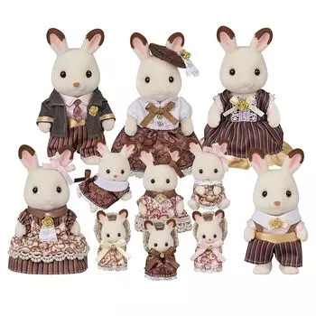 кукла sylvanian families [ набор на годовщину семьи шоколадных кроликов ] сертификация C-74 ST mark игрушки для детей от 3 лет и старше кукольный дом Sylvanian
